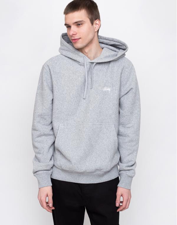 Stüssy Stock Logo Hood Grey Heather L
