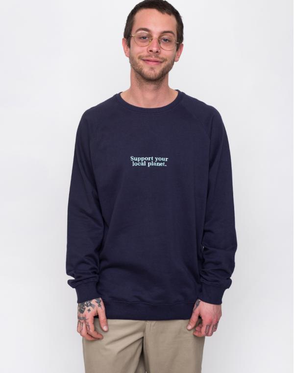Dedicated Sweatshirt Malmoe Planet Support Estate Blue L