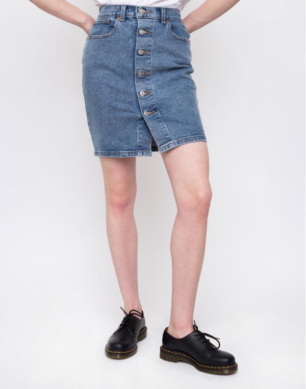 Levi's® Button Thru Mom Skirt Med Indigo 28