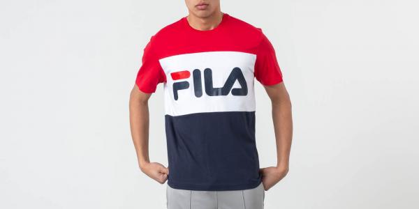FILA Men Day Tee Black Iris/ True Red/ Bright White