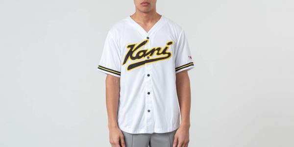 Karl Kani College Baseball Shirt White/ Navy/ Yellow