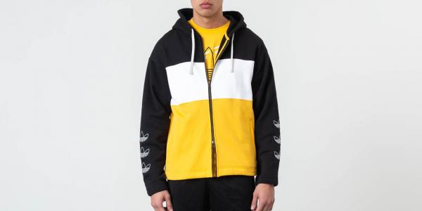 adidas Originals Full Zip Hoodie Black/ White/ Gold