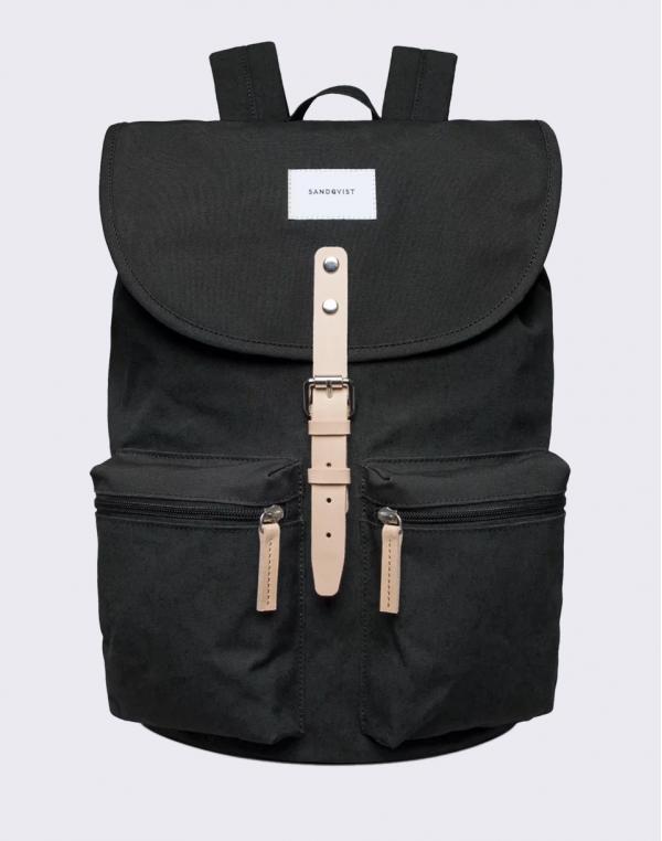 Sandqvist Roald Black with Natural Leather