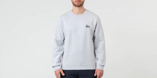 Stüssy Basic Crewneck Ash Heather