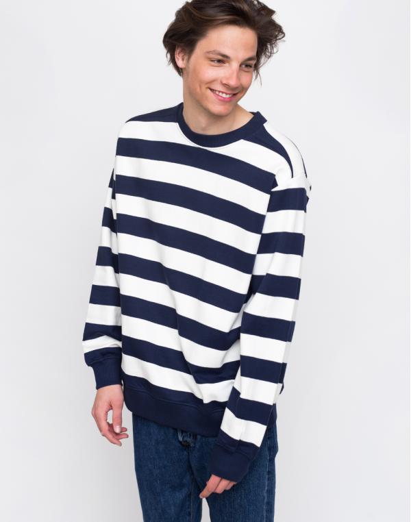Wemoto Crew Stripe Navy Blue L
