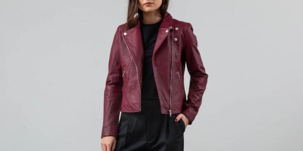 SELECTED W Marlen Lamb Leather Jacket Tawny Port