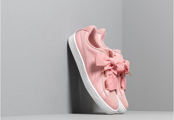 Puma Basket Heart Woven Rose Wn s Bridal Rose-Puma White