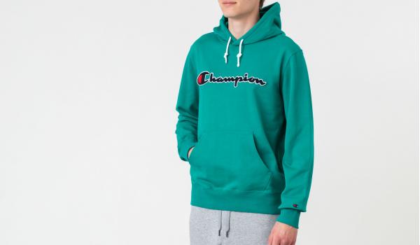 Champion Logo Hoodie Vivid Teal