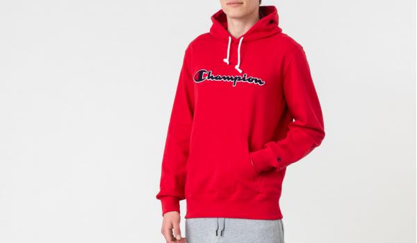 Champion Logo Hoodie Rose Red