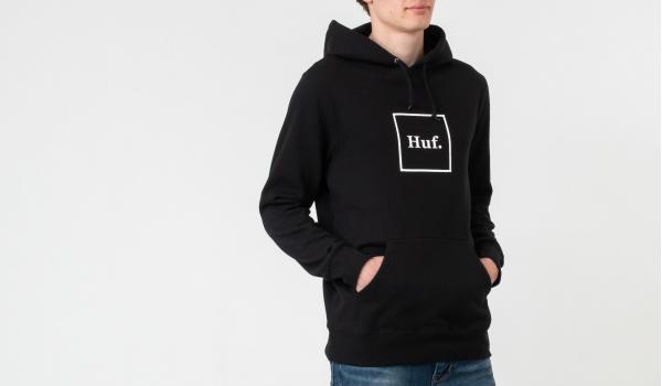 HUF Essentials Box Logo P/O Hoodie Black