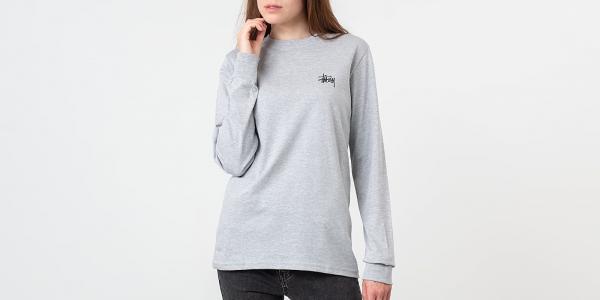 Stüssy Basic Longsleeve Tee Grey Heather