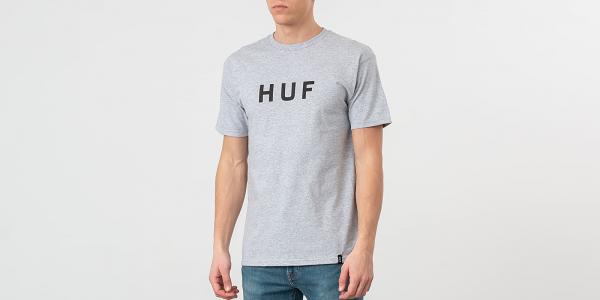 HUF Essentials OG Logo Tee Grey Heather