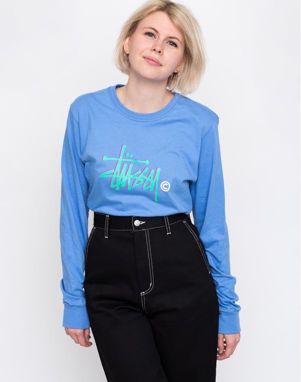 Stüssy Basic Logo Ls Tee Blue L