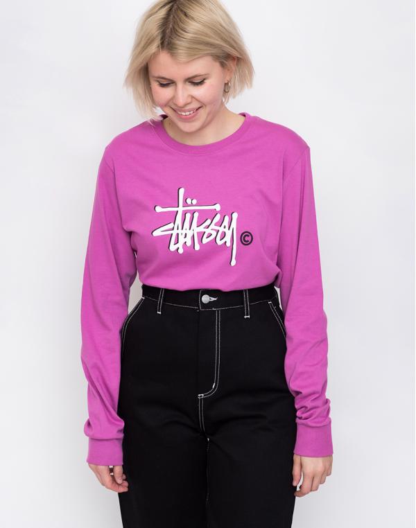 Stüssy Basic Logo Ls Tee Berry M