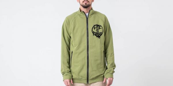 Life Is Porno Track Jacket Black Flock