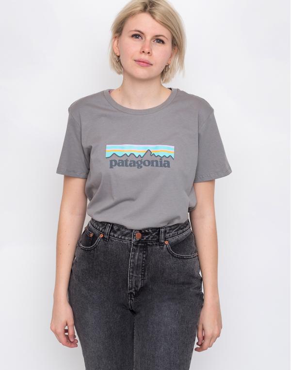 Patagonia Pastel P-6 Logo Organic Crew T-Shirt Feather Grey L