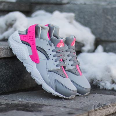 Nike Huarache Run (GS) Wolf Grey/White-Cool Grey-Hyper Pink