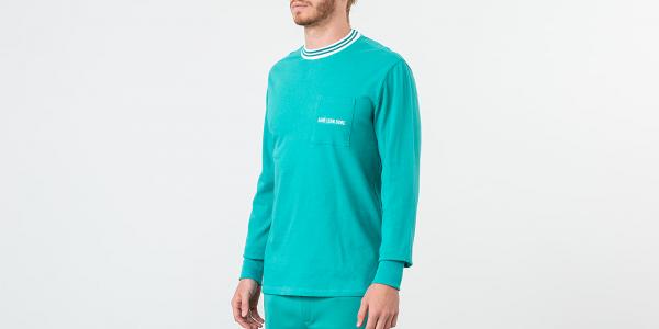 Aimé Leon Dore Long Sleeve Ribbed Collar Tee Tropical Green
