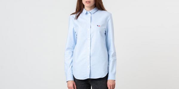 MAISON KITSUNÉ Oxford Tricolor Fox Patch Classic Shirt Light Blue