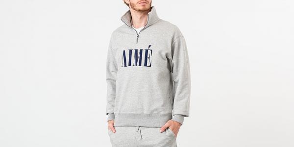 Aimé Leon Dore Quarter Zip Pullover Heather Grey