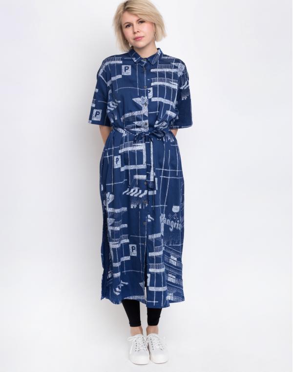 Thinking MU Benidorm Mandy Blouse Blue Marino L