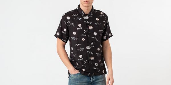 John Elliott Bowling Shirt Black Sawblade