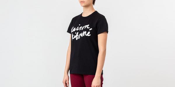 MAISON KITSUNÉ Logo Print Tee Black