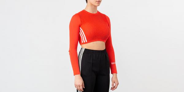 adidas Longsleeve Crop Tee Bright Red