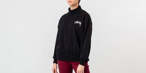 Stüssy Weller Turtleneck Fleece Crewneck Black