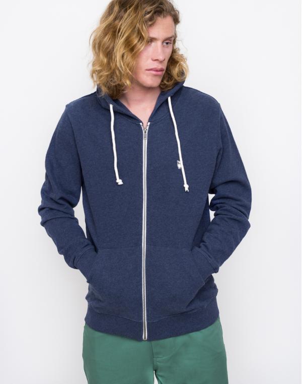 Knowledge Cotton Basic Hood Sweat 1257 Insigna Blue melange L