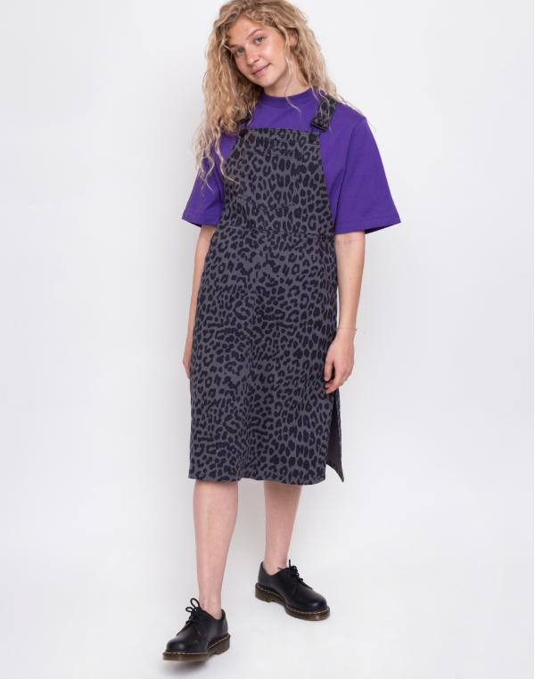Lazy Oaf Grey Leoprd Pinafore Dress Grey XS