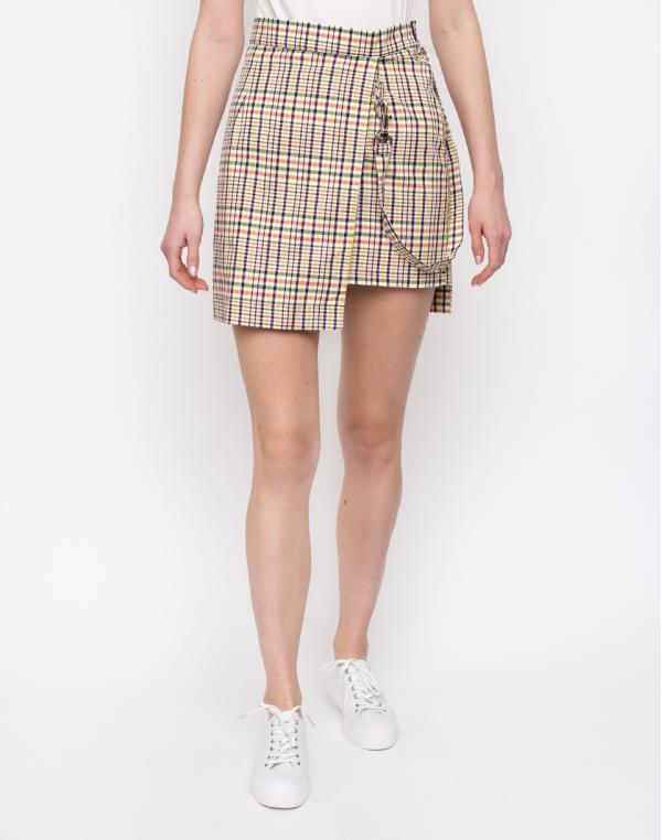 The Ragged Priest Check Double Layer Mini Skirt Yellow/Red/Black S