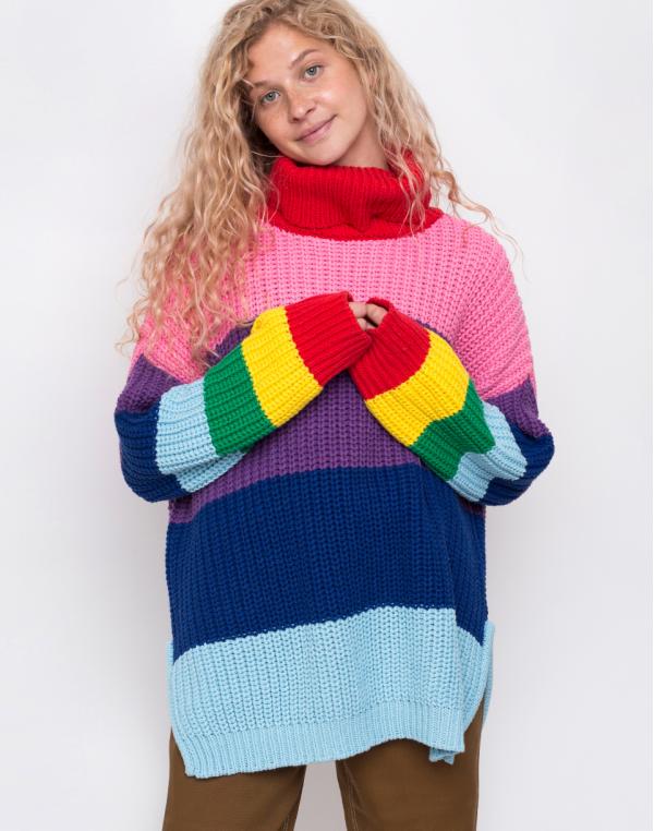 Lazy Oaf Lazy Rainbow Knit Roll Neck Multi S