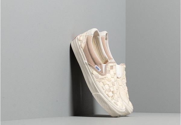 Vans Classic Slip-On Bricolage LX (Embroidered Checker) Classic White/ Hummus
