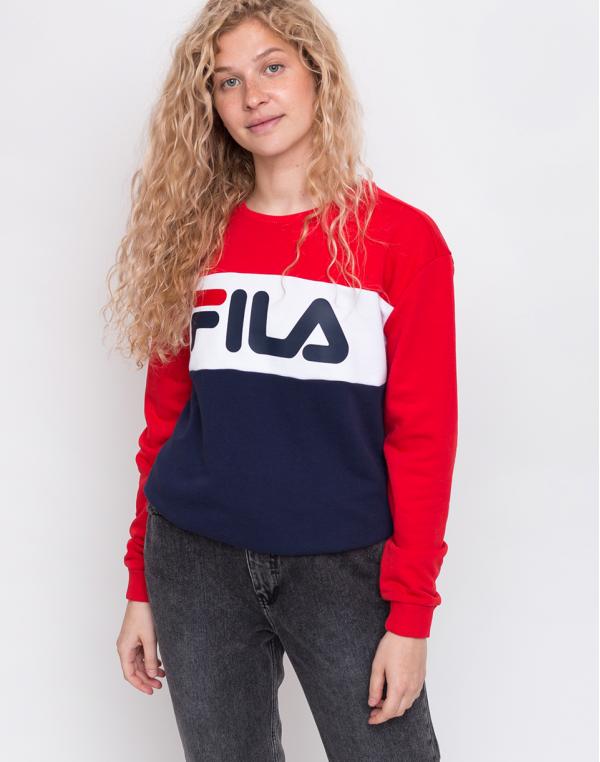 Fila Leah Crew Sweat Black Iris/True Red/Bright White L