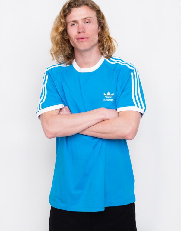 adidas Originals 3-Stripes Tee Shock Cyan L