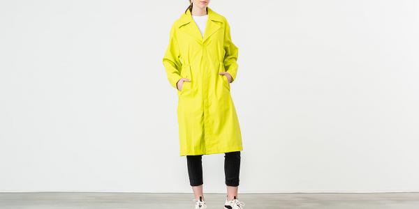 Rains LTD Curved Coat Neon Yellow