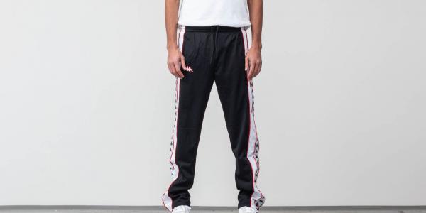 Kappa 222 Banda Big Bay Pants Black/ White-Red