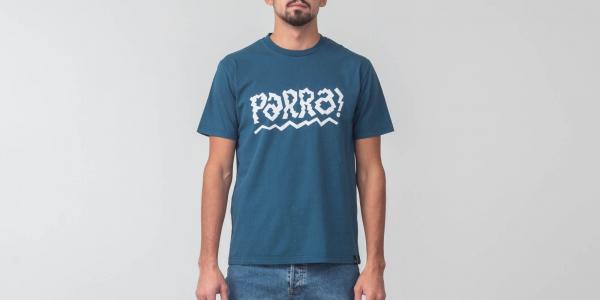 by Parra Cut Out Logo Tee Deep Water Blue