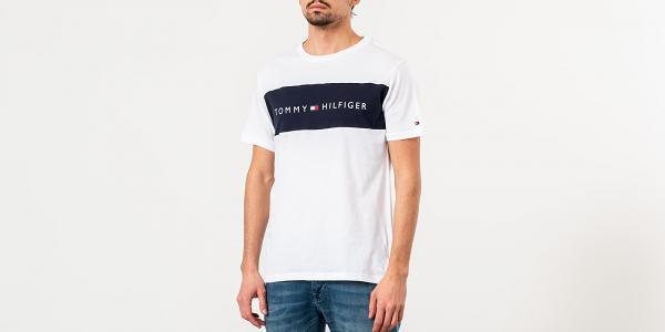 Tommy Hilfiger Logo Flag Tee White/ Navy