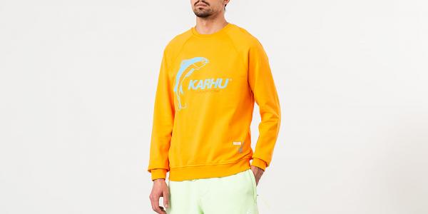 Karhu X R-Collection: “CATCH OF THE DAY” Crewneck Tangerine/ Tourmaline