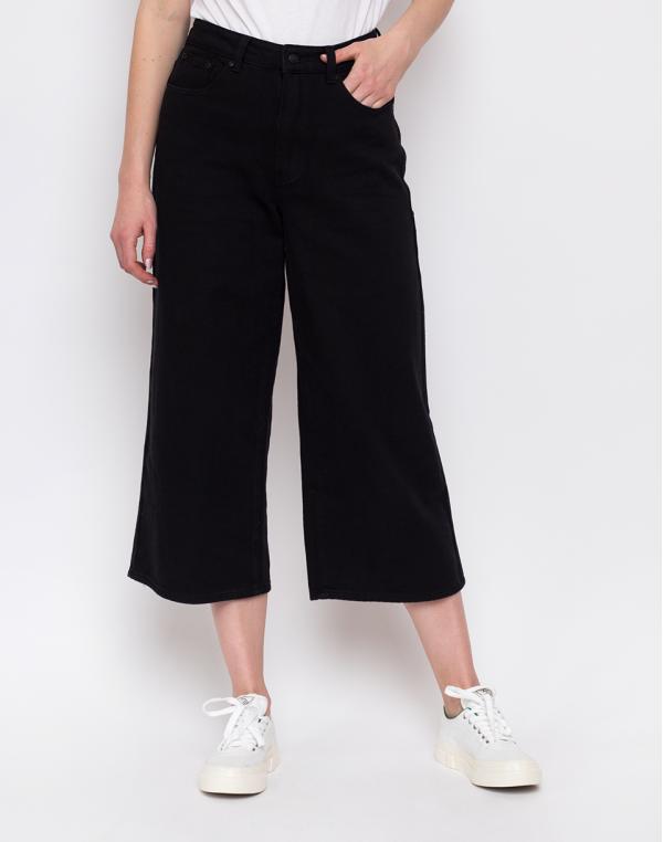 Lazy Oaf Black Cropped Wide Leg Jeans Black 28