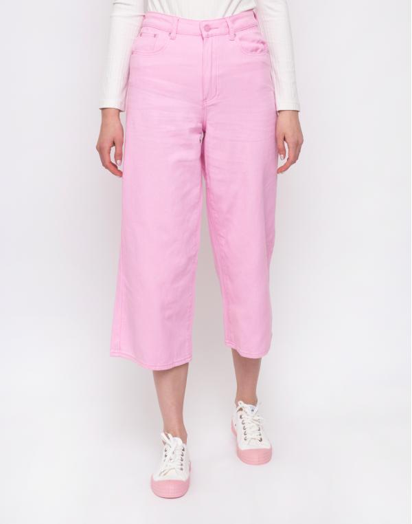 Lazy Oaf Pink Cropped Wide Leg Jeans Pink 32
