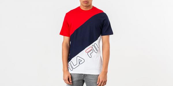 FILA Grove Diagonal Block Tee Chinese Red