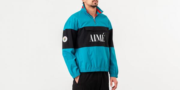 Aime Leon Dore Nylon Quarter Zip Pullover Jacket Navy Blue