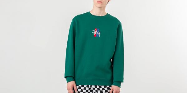 Stüssy 2 Bar Stock App. Crewneck Green
