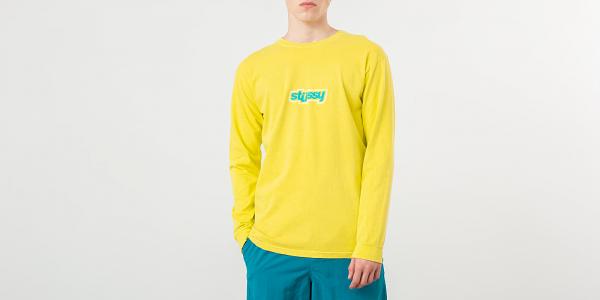 Stüssy Drop U Pig. Dyed Longsleeve Tee Lime