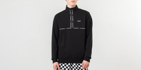 HUF Midtown 1/2 Zip Fleece Pullover Black