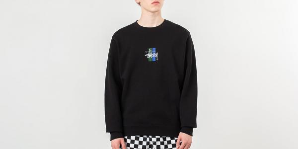 Stüssy 2 Bar Stock App. Crewneck Black