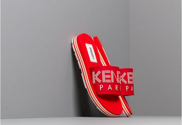 KENZO Papaya Flat Sporty Mules Medium Red